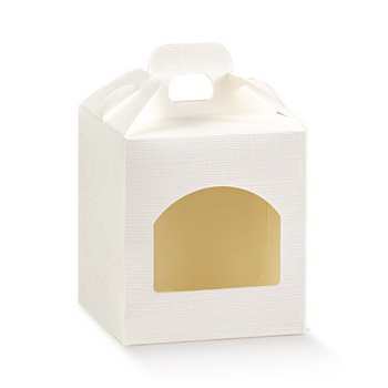SCATOLA PORTAVASETTO SETA BIANCO FINESTRA 9X9X10cm (1pz)