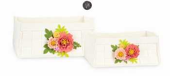 CASSETTINA IN FELTRO C/FIORI 33X24XH14cm