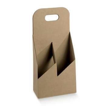 CESTELLO 2 BOTTIGLIE AVANA 13X6.5X29