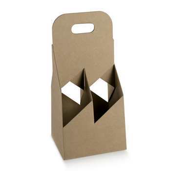 CESTELLO 4 BOTTIGLIE AVANA 13X13X29