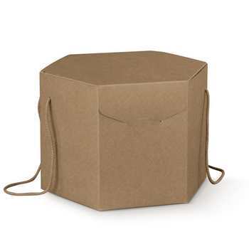 SEGRETO ESAGONO C/CORDINI AVANA 24,5X24,5X18 SCOTTON