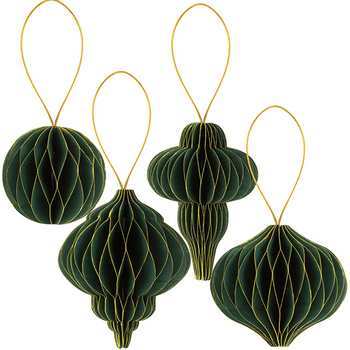 *DECORAZIONE IN CARTA FORME/COLORI ASSORTITI VERDONE 120g/mq 8/10/13cm (4pz)