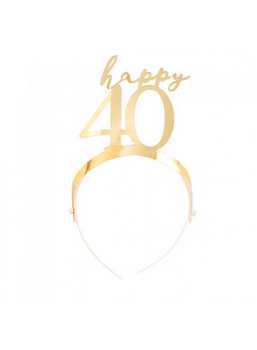 CERCHIETTO HAPPY 40 ORO 12X13cm (4pz)