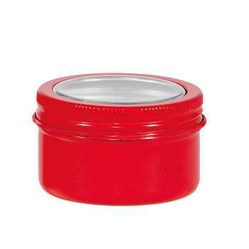 ALUMINIUM BOX CON FINESTRA D.50x32mm RED (50ml) (1pz)
