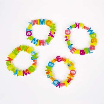 BRACCIALETTO CON LETTERE MULTICOLOR (6pz)