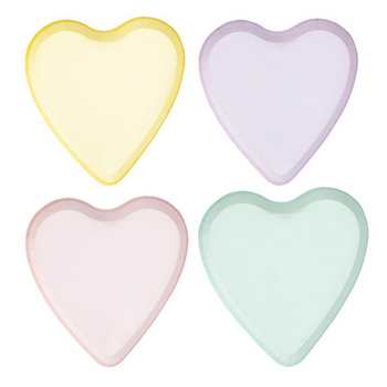 PIATTO CANDY HEARTS 4 COL. PASTELLO 17X18cm (8pz)