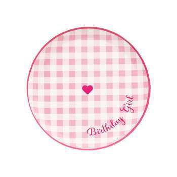 PIATTO 21cm BIRTHDAY GIRL PINK (8pz)
