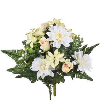 BOUQUET C/DALIE GREEN/WHITE 60cm (1pz)