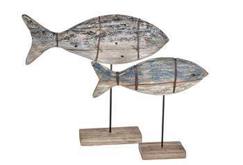 PESCE CON SUPPORTO IN LEGNO 38cm (2pz)
