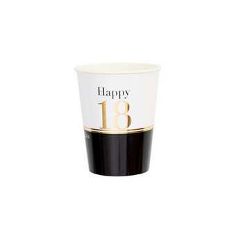 BICCHIERE CARTA + COVER HAPPY 18 250ml (8pz)