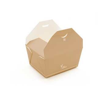 BOX RETTANGOLARE PICCOLO 650ml KRAFT AVANA + PE 590001 (50pz)