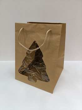 BORSA PNP 26+26x35 KRAFT AVANA CON FINESTRA PINO (1pz)