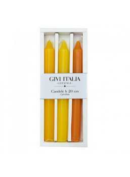 CANDELA CILINDRICA YELLOW NUANCES H21cm (3pz)