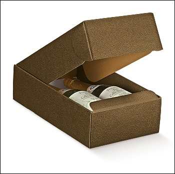 SCATOLA PELLE MARRONE CANTINETTA 2 BOTTIGLIE 34X18.5X9 SCOTTON