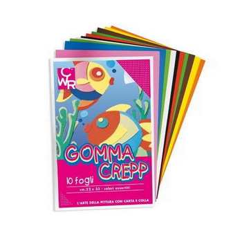 FOGLIO GOMMA CREPP 23X33 COLORI ASSORTITI (10ff)