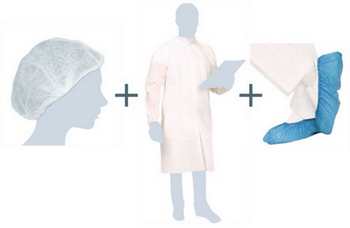 KIT VISITATORE CUFFIA(TNT)+CAMICE(TNT)+SCARPE(CPE) 050800