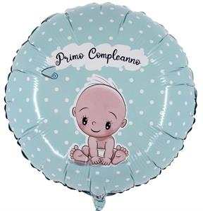 PALLONCINO IN MYLAR 18'' PRIMO COMPLEANNO AZZURRO