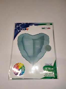 PALLONCINO IN MYLAR 18'' CUORE AZZURRO