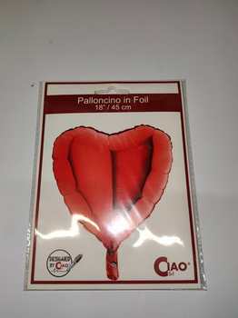 PALLONCINO IN MYLAR 18'' CUORE ROSSO