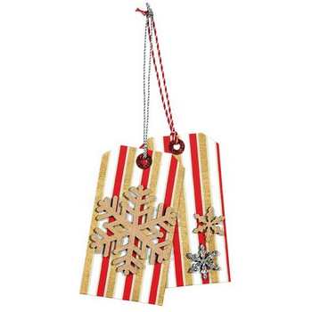 XMAS CARTON TAGS RED/GOLD 5.5x10cm (2pz)