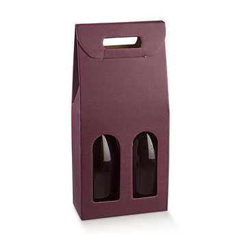 SCATOLA SKIN VINACCIA 2 BOTTIGLIE CON FINESTRA 18X9X38.5 SCOTTON